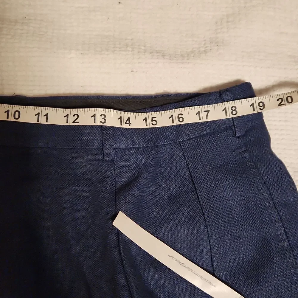 Union made Ralph Lauren 70's navy linen pleated front plus size pant  38